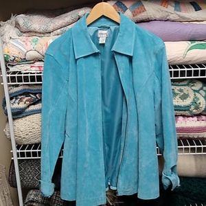 Chico light blue suede leather jacket